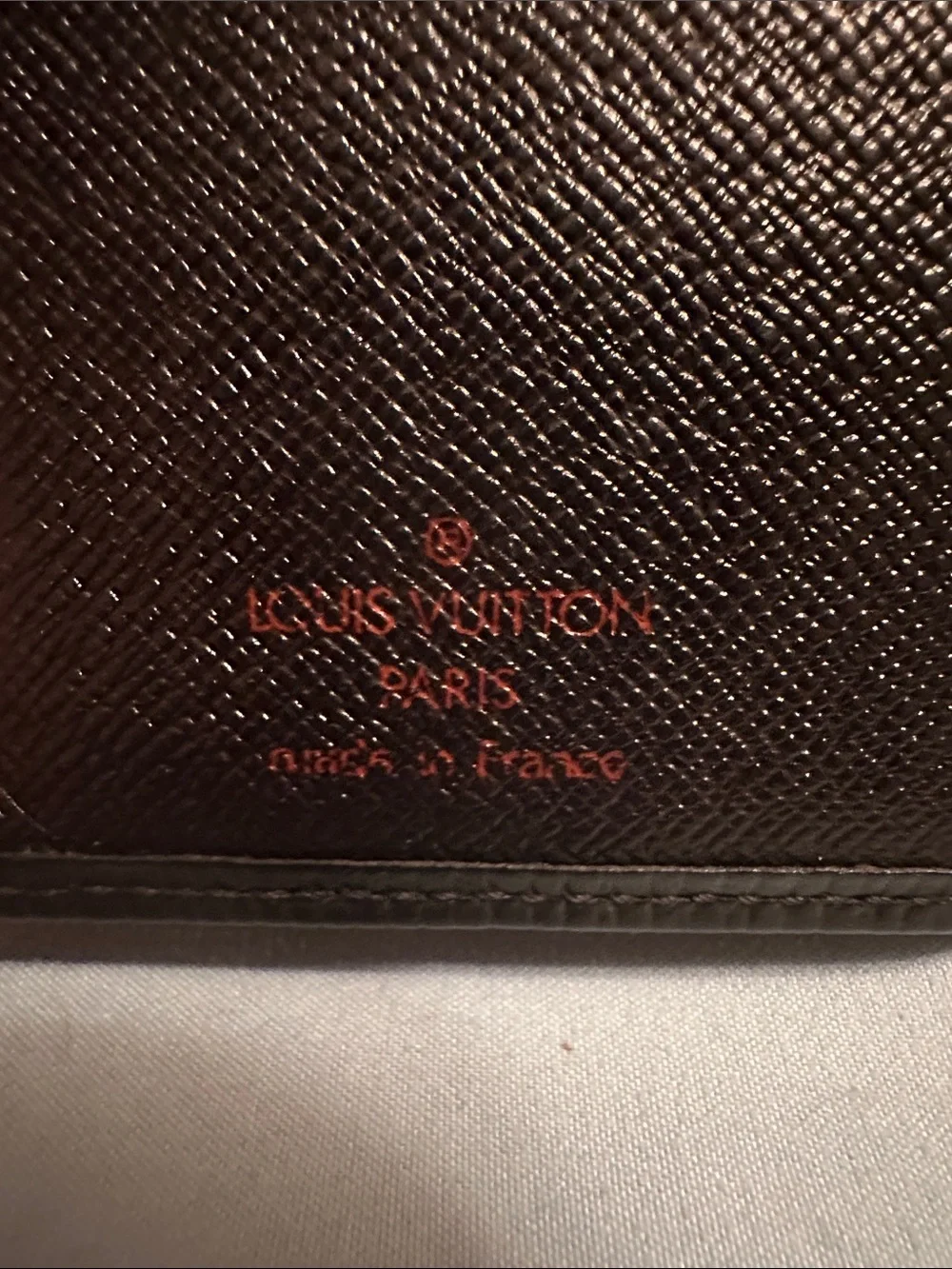 Louis Vuitton Black Textured Leather Card Holder with Red Logo
